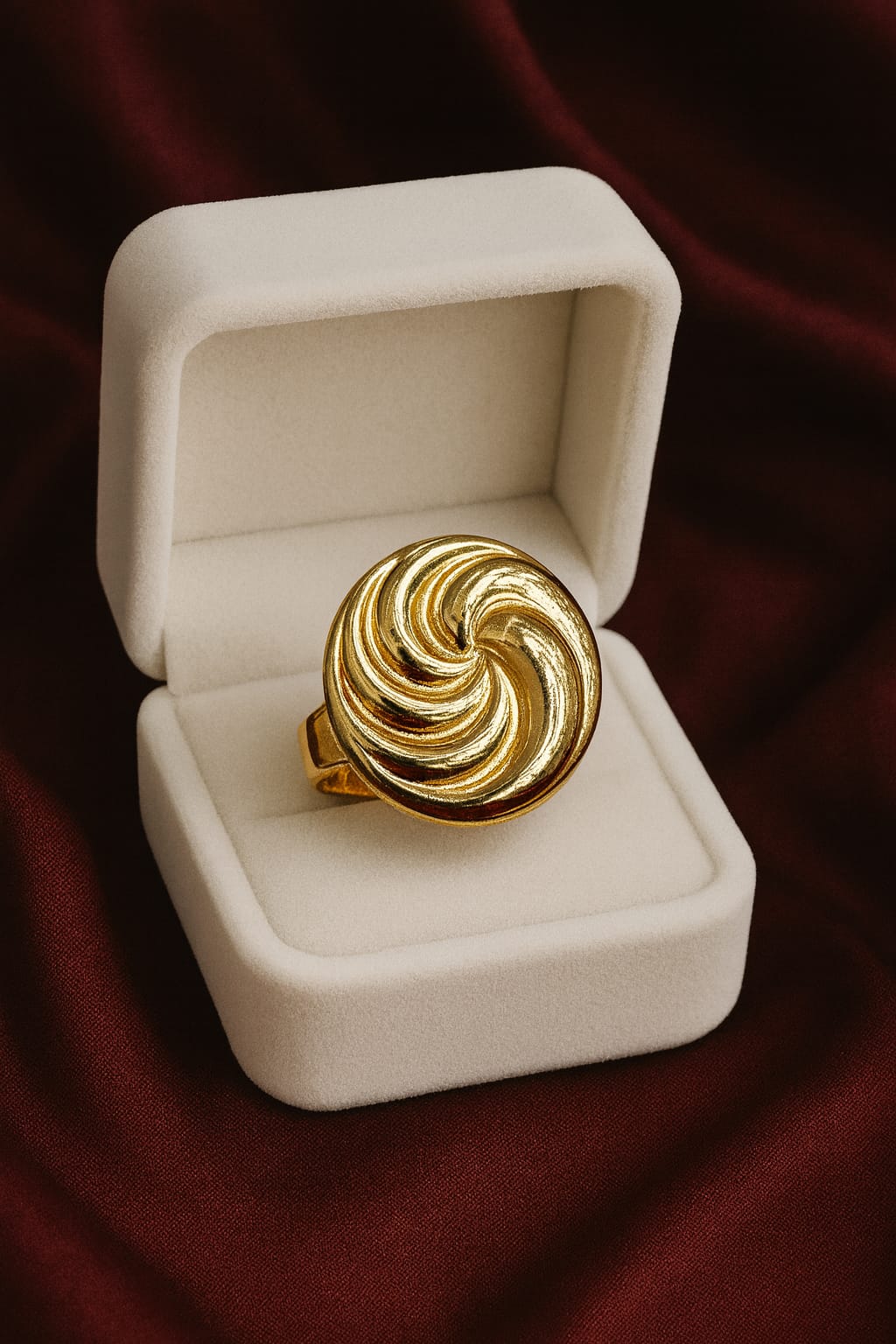 Gold Plated Stainless Steel Ring-13 (Round)